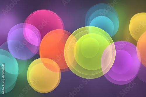 Colorful circular bokeh lights create a soft abstract background at night for artistic purposes
