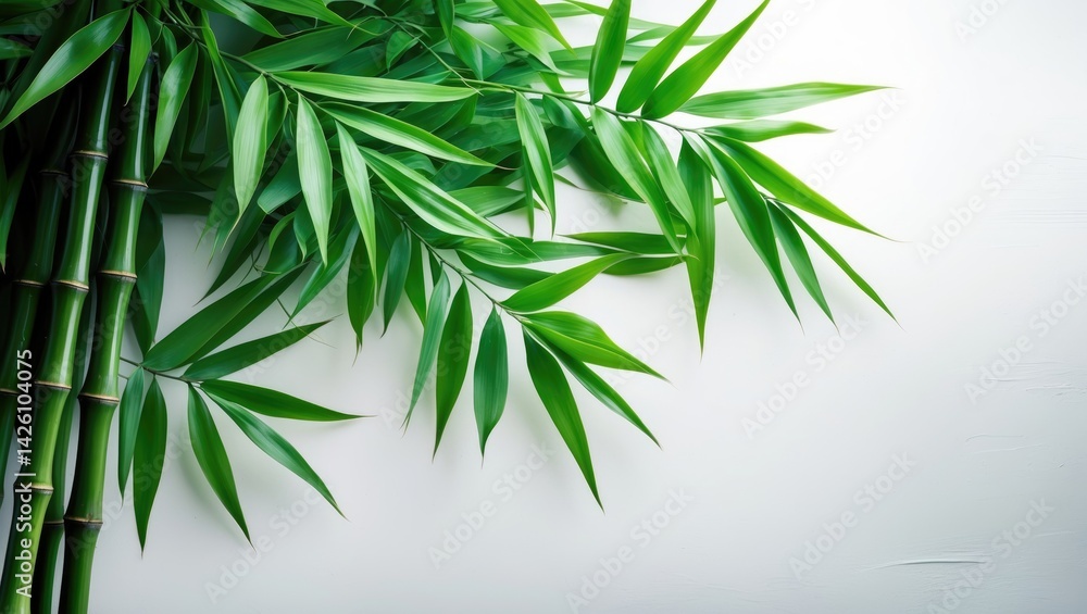 Bamboo leaves isolated on a background Bamboo leaves isolated on a background