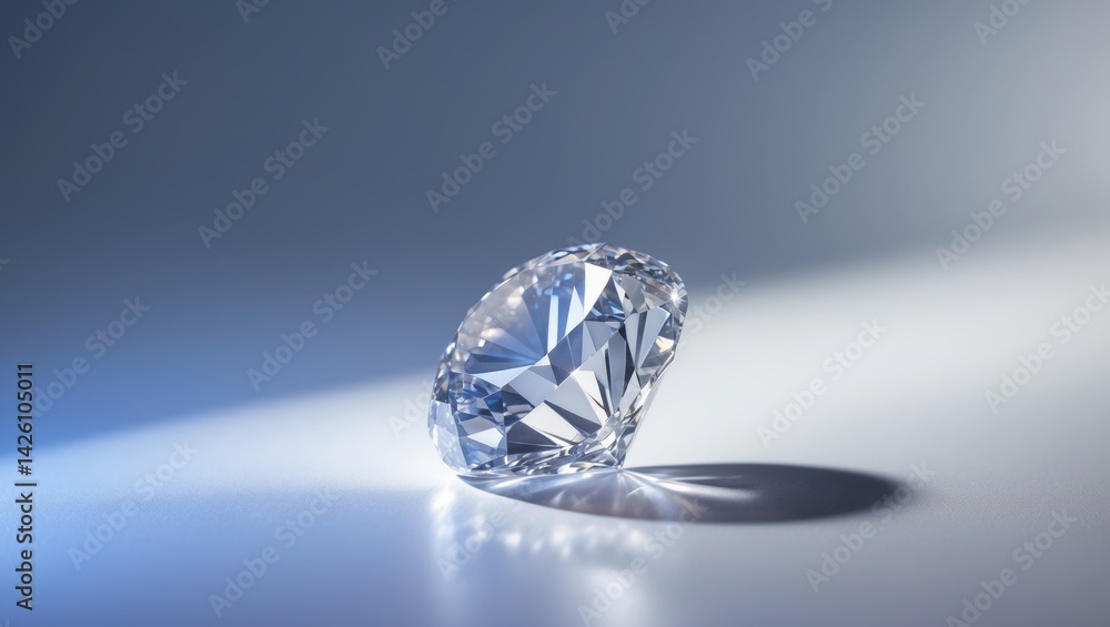 Stunning sparkling diamond on a light background with space for text Stunning sparkling diamond on a light background with space for text