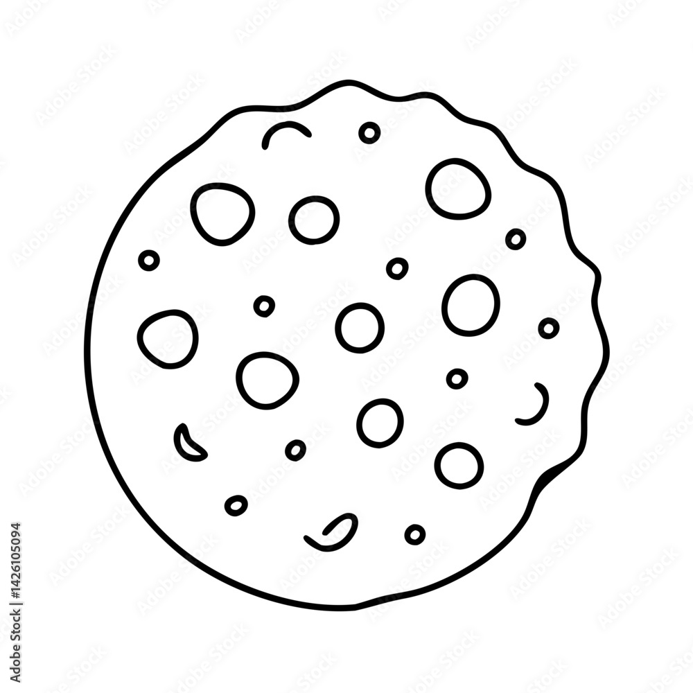 chocolate chip cookie icon, chocolate chip cookie line art - simple line art of chocolate chip cookie, perfect for chocolate chip cookie logos and icons chocolate chip cookie icon, chocolate chip cookie line art - simple line art of chocolate chip cookie, perfect for chocolate chip cookie logos and icons