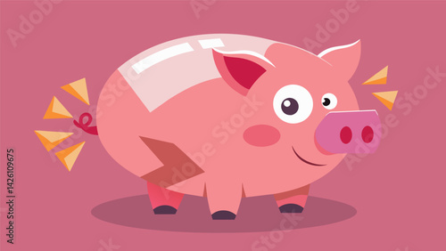 A piggy bank with a broken snout symbolizing the need for additional income.. Vector illustration