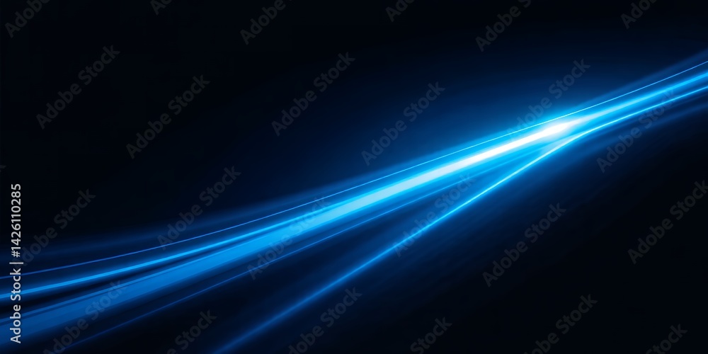 Abstract blue light trails on a dark background creating a dynamic and futuristic effect scene Abstract blue light trails on a dark background creating a dynamic and futuristic effect scene