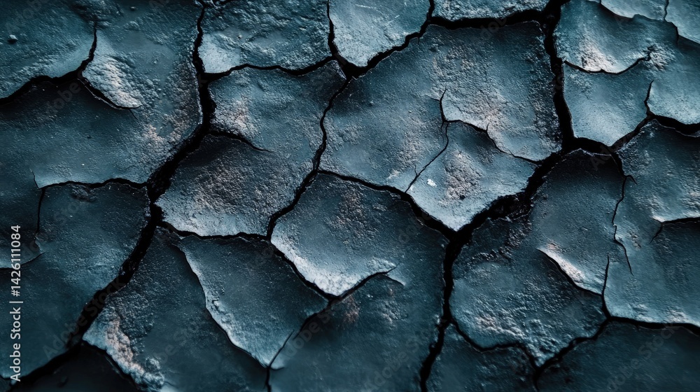 Close-up of dark blue textured rock surface with irregular shapes and crevices.