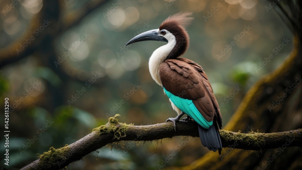 Obraz premium Bandhagarh Forest Wildlife Adventure Featuring Swans and Kingfishers