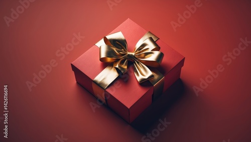 Wallpaper Mural Top view of a gift box with bow on background, space for text Torontodigital.ca