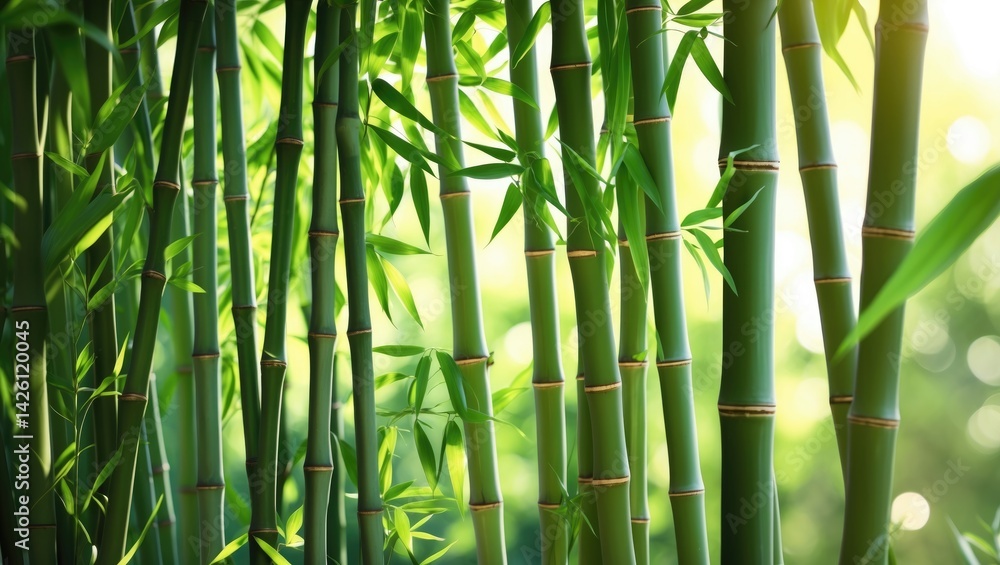 Obraz premium Sunlit bamboo with textured background
