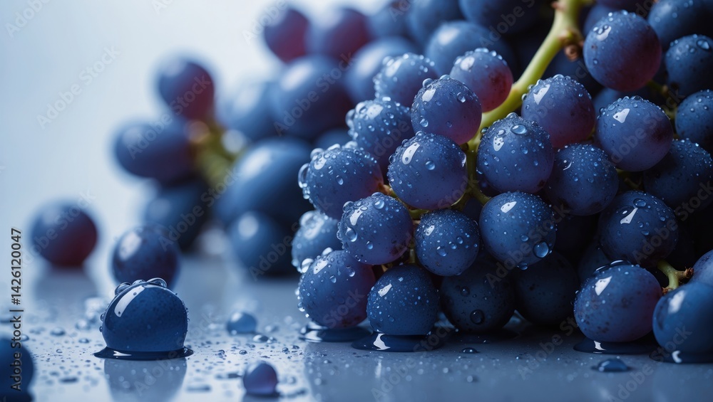 custom made wallpaper toronto digitalClose-up of fresh blue grapes with water drops