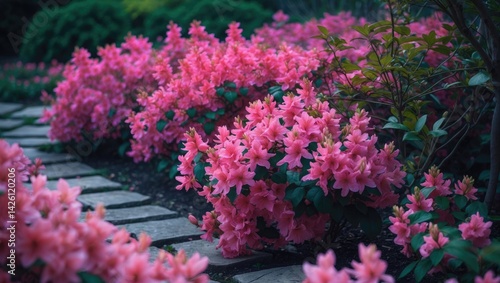 Wallpaper Mural Vibrant Azaleas in Bloom: A Garden's Floral Display Torontodigital.ca