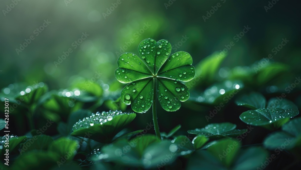 Close-up of green clover on a natural background Close-up of green clover on a natural background