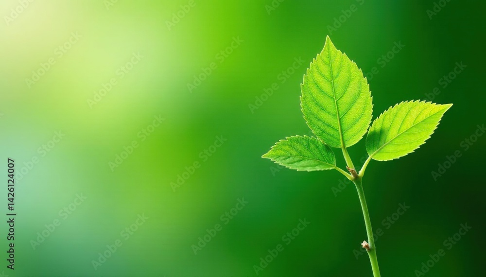 Single delicate sapling, vibrant green leaves, isolated , young, stem, environment Single delicate sapling, vibrant green leaves, isolated , young, stem, environment