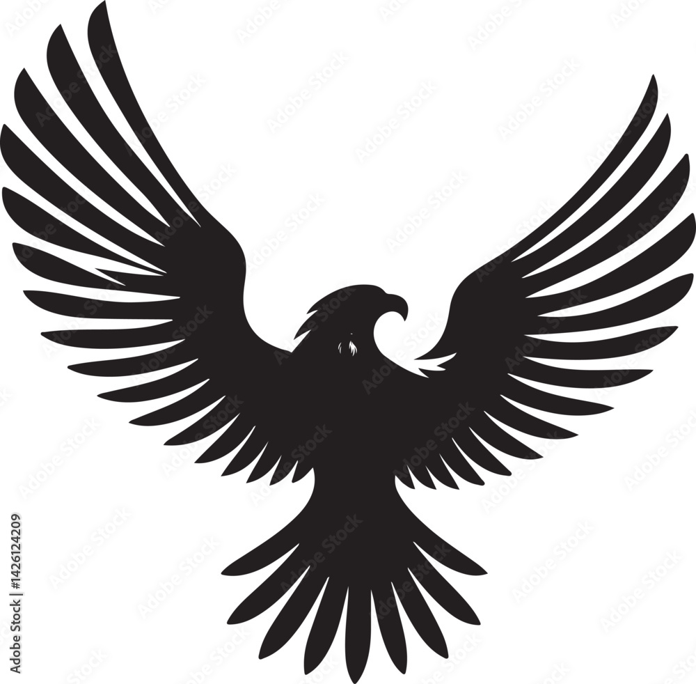 Obraz premium Mythical Thunderbird Silhouette Vector Art