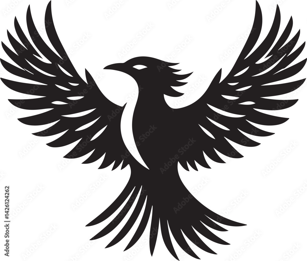 Obraz premium Traditional Thunderbird Vector Silhouette Design