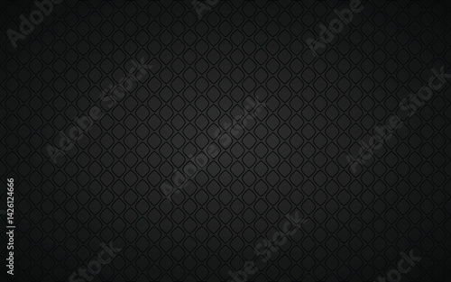 Abstract black pattern with rounded diamond shapes in a grid