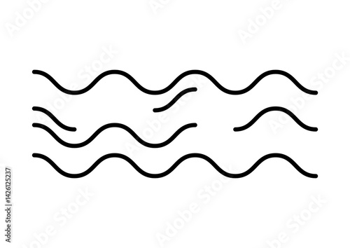 Obraz na płótnie Illustration of wave. Vacation or journey item. w salonie