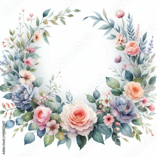 Wallpaper Mural 淡い色のフラワーフレーム Torontodigital.ca