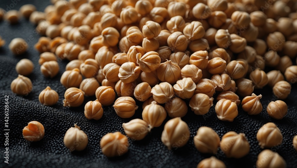 Organic Black Chickpeas with Natural Background and Texture Organic Black Chickpeas with Natural Background and Texture