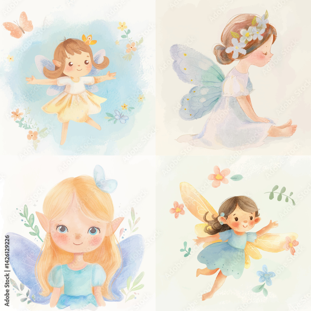 Dreamy Fairy Art Bundle in Watercolor Style
Dreamy Fairy Art Bundle in Watercolor Style