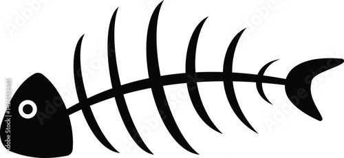 fish skeleton icon illustration. icon in trendy style. isolated on white background