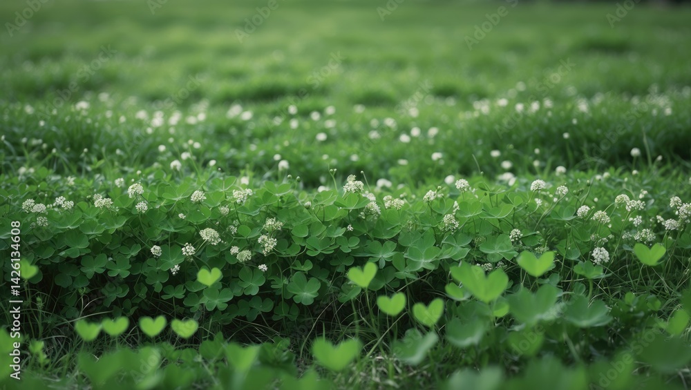 Green clover pattern with natural textures for summer design Green clover pattern with natural textures for summer design