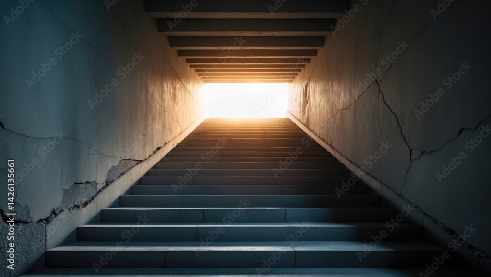 Fototapeta premium The upward staircase leading to the tourist attraction