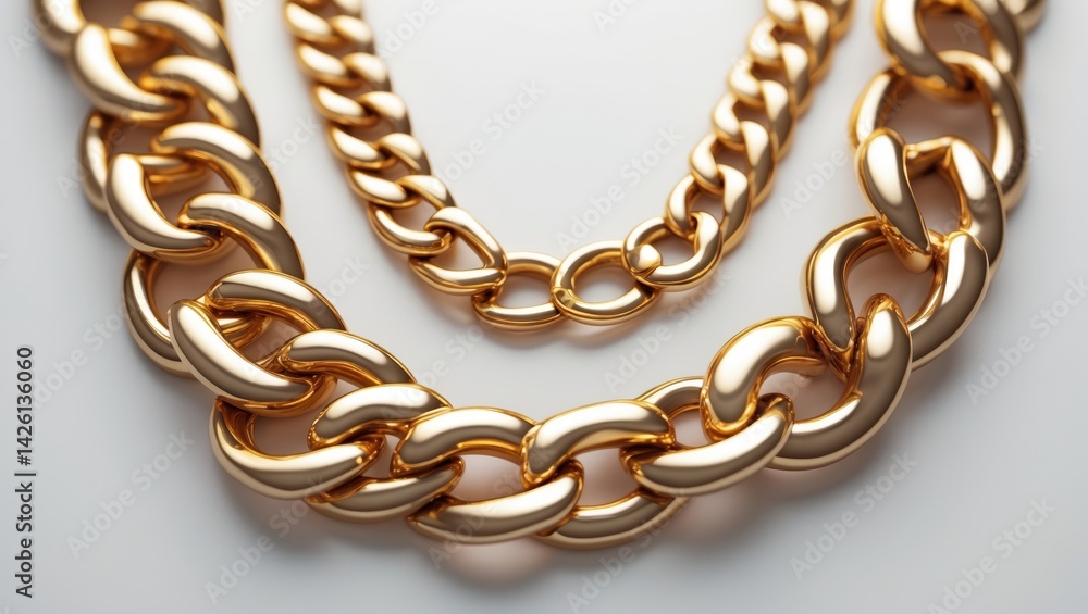 Obraz premium Twisted gold chain with interconnected rings