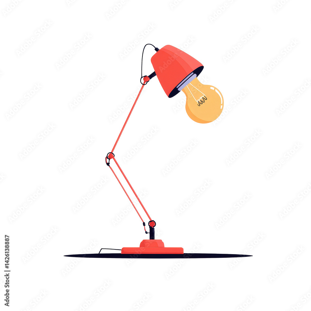 Fototapeta premium Bright Desk Lamp with Adjustable Arm for Modern Workspace Decor