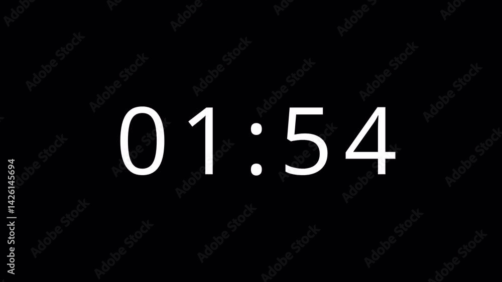 Two minutes countdown animation on a transparent background, 2 minutes timer countdown with alpha channel, 2 minutes countdown Two minutes countdown animation on a transparent background, 2 minutes timer countdown with alpha channel, 2 minutes countdown