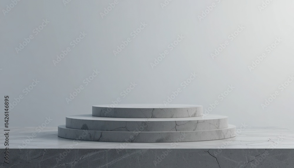 Obraz premium Minimalist display stand design for product showcase studio environment digital render modern aesthetic