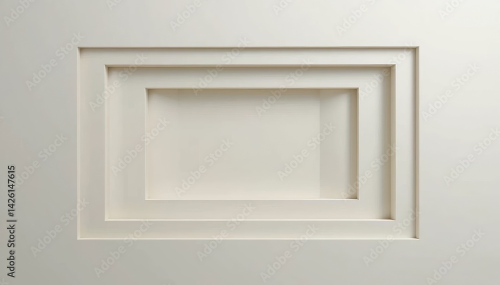 Modern architectural design elements indoor space image of framed wall panels minimalist environment straight-on view geometric concept for interior aesthetics