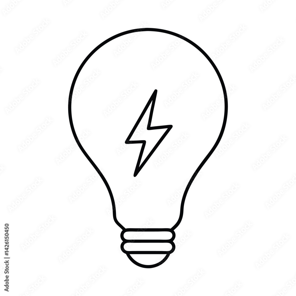 icon of a light bulb with lightning bolt icon of a light bulb with lightning bolt