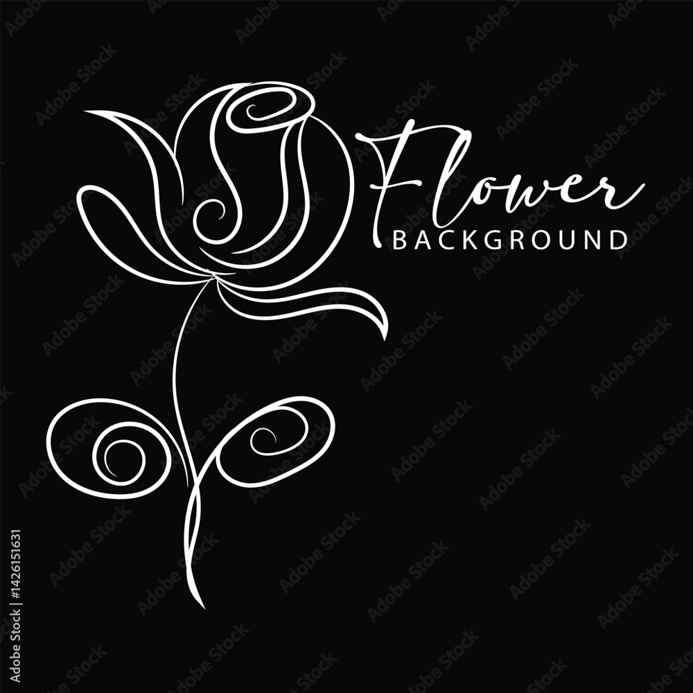 Fototapeta premium Elegant Minimalist Line Art Flower Background Design