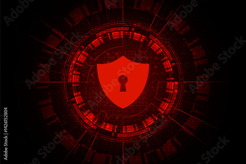Cyber security technology concept , Shield With Keyhole icon , personal data , vector illustration.