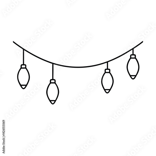 doodle icon of hanging lights.