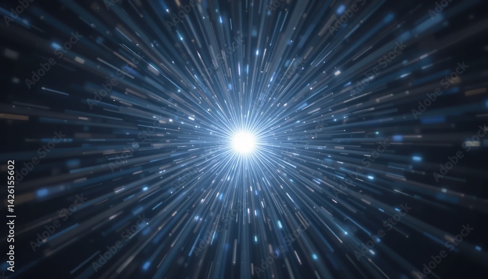 Fototapeta premium Dynamic light burst action abstract universe digital art cosmic environment close-up view energy concept for creative projects