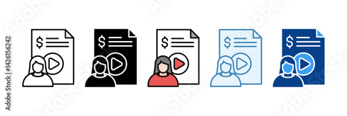 Influencer Marketing  Icon Set Multiple Style Collection