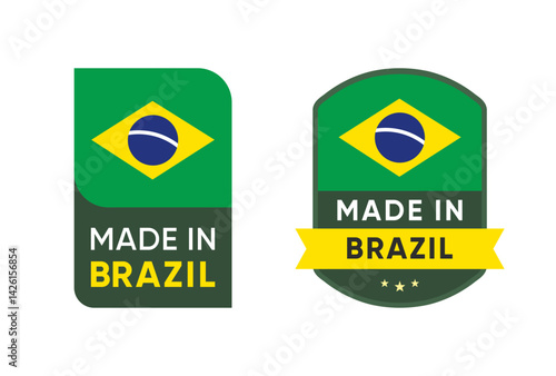 Made in Brazil Badge Label Set vector design

