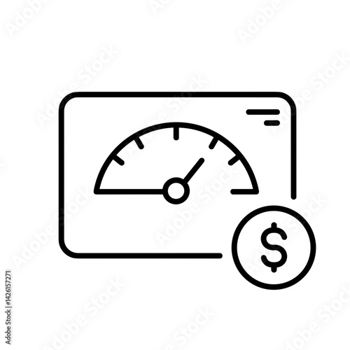 Credit Score Indicator with Dollar Symbol in Minimalistic Design  