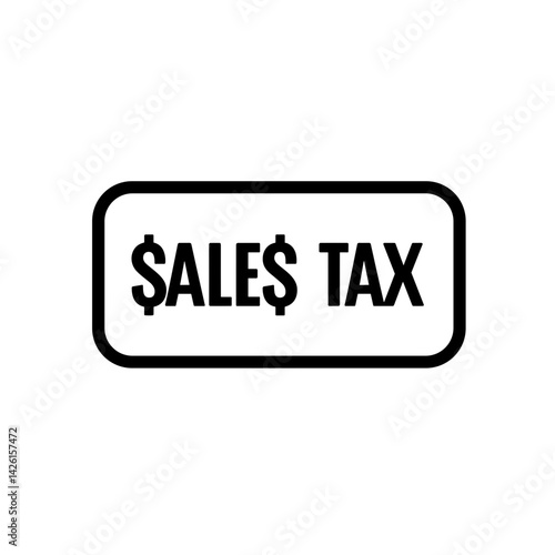 Sales Tax Icon on Simple Background  