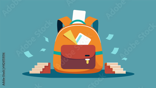 A worn out backpack representing the neverending struggle to pay off defaulted student loans.. Vector illustration