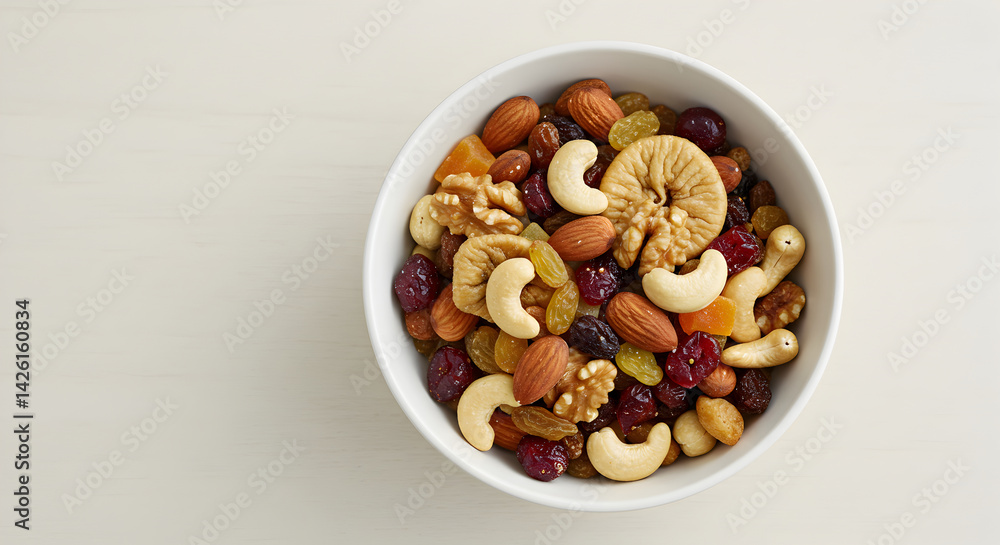 Diverse Trail Mix Delightful Combination Of Nuts And Dried Fruits Served Diverse Trail Mix Delightful Combination Of Nuts And Dried Fruits Served