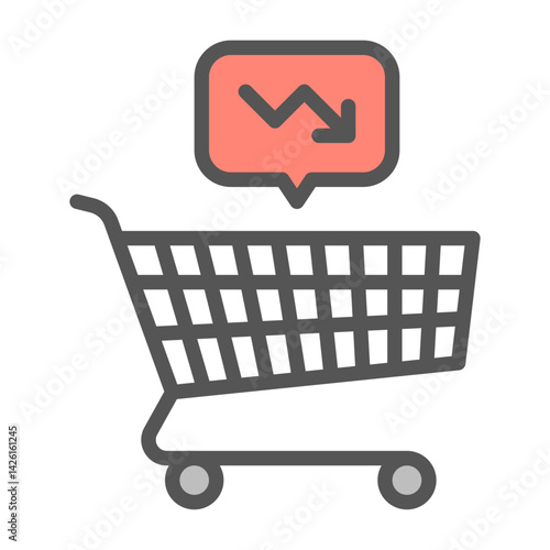 economy crisis filled outline icon. purchasing power color line illustration.