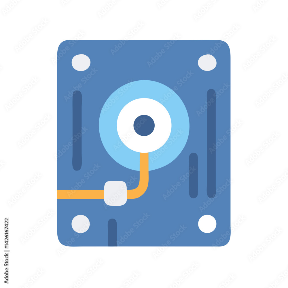 HDD icon vector, computer storage disk drive flat HDD icon vector, computer storage disk drive flat