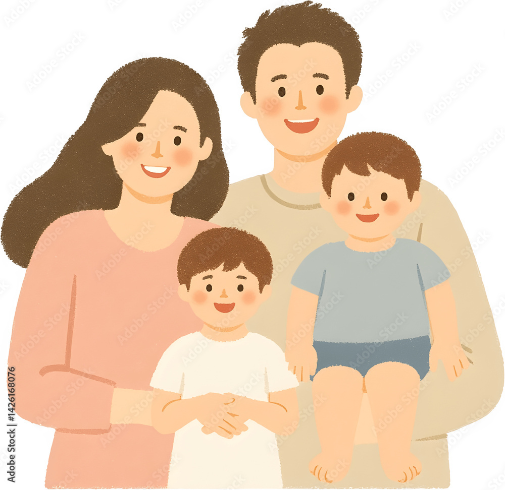 따뜻한손그림가족포트레이트 따뜻한손그림가족포트레이트