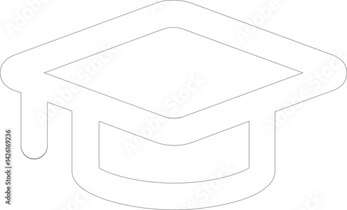 graduation cap thick outline icon 