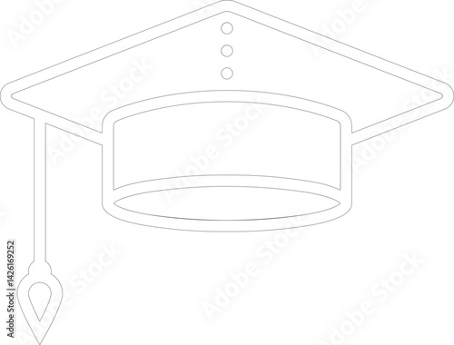 graduation cap thick outline icon 