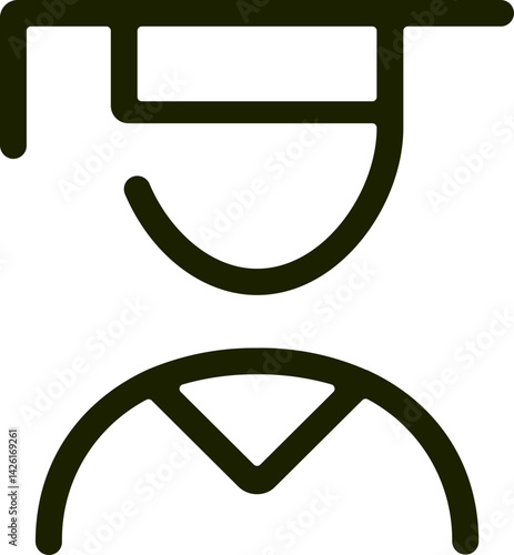 graduation cap thick outline icon 
