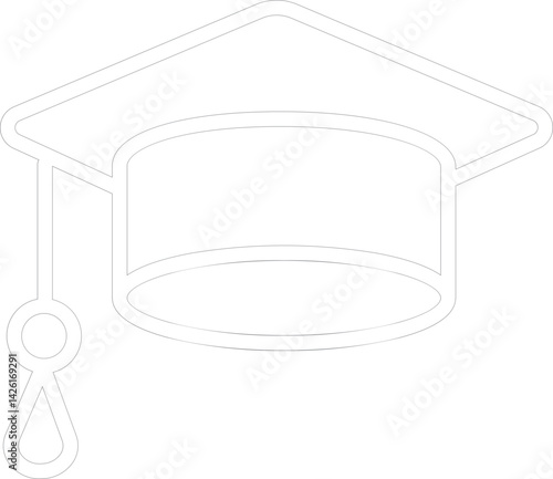 graduation cap thick outline icon 