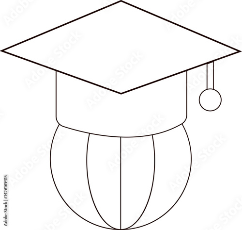 graduation cap thick outline icon 