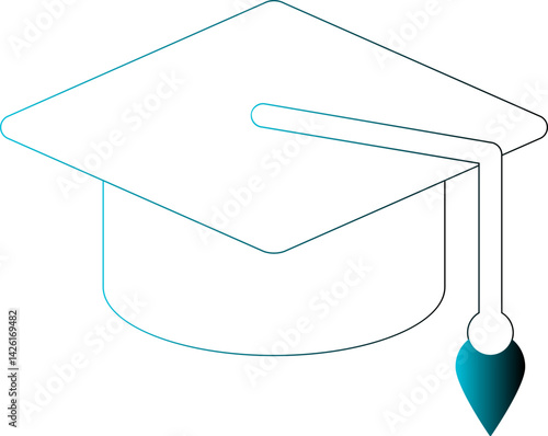 graduation cap thick outline icon 