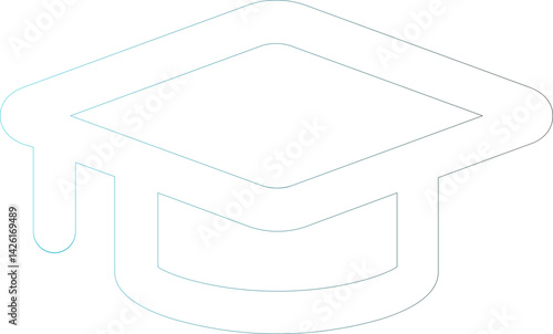graduation cap thick outline icon 